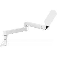 Elgato Wave Mic Arm Pro White - 360° Rotatable Low Profile Gas Spring Microphone Arm, Works with Elgato Mics/Shure SM7B/Hyper