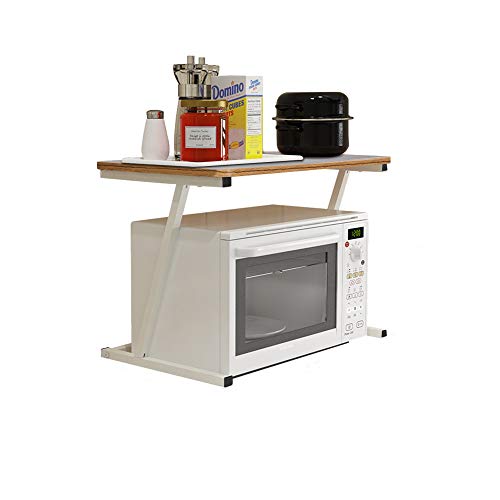 Staron Kitchen Storage Rack Microwave Oven Rack, 2 Tier Storage Shelf, Kitchen Storage Shelf 23.6×13.8inch (Brown)