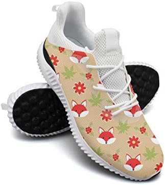 IGDLA Cute Cartoon Foxes In The Forest Breathable Alphabounce Women Shock Absorbing Fashion Sneakers