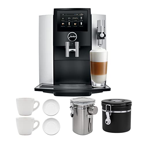 Jura S8 Automatic Coffee Machine (Moonlight Silver) Bundle with Cup and