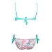 JingQi Womens Push Up Diamond Decorated Beach Bandeau Bikini (Medium, Blue)