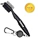 BettGolf Golf Club Brush and Groove Cleaner Brush By Brushes in 7 Different Colors For Golf Shoes/Golf Club/Golf/Golf Groove, 2 Ft Retractable Zip-line Aluminum Carabiner (Black(1))