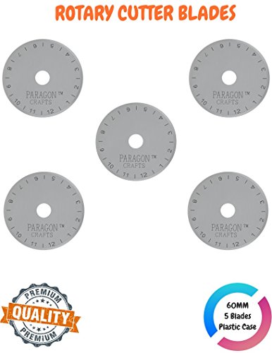 UPC 638339680268, Professional Skip-Free Rotary Cutter Blades Replacement Kit – Heavy-Duty Japanese SKS-7 Steel, Sharp &amp; Sturdy Edges, Easy Installation &amp; Universal Design For DIY Projects – 60mm Large – 5-Pack