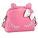 CMK Trendy Kids Cute Little Girls Cat Purse for Toddler Kids Mini Backpack Bags with Bows Crossbody Shouder Bag/Mini Backpack with Cute Ear in Candy Color (82003_Pink),regular
