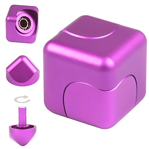 JZH Metal Aluminum Infinity Cube Fidget Hand Spinner Finger Spin Toys, Removable Finger Gyro Rubik Cube Naughty toys. (Purple) JZH Metal Aluminum Infinity Cube Fidget Hand Spinner Finger Spin Toys, Removable Finger Gyro Rubik Cube Naughty toys. (Purple)
