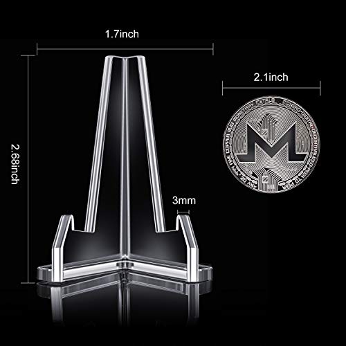 Boao 12 Pieces Tall Clear Mini Acrylic Easels Stands Card Display Stand Coin Trading Cookie