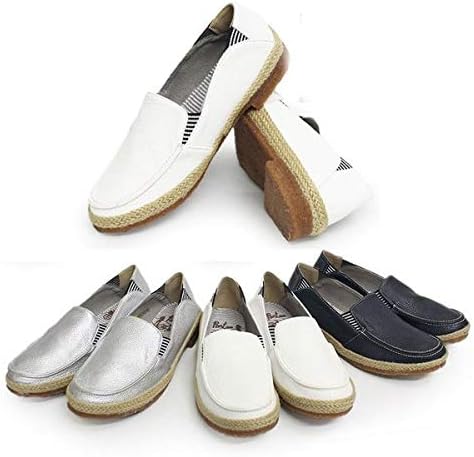 Amazon モカシン レディース ローファー フラットシューズ カジュアルシューズ 歩きやすい 白 ネイビー シルバー ホワイト スリッポン 軽量 エスパドリーユ シルバー 24 5cm シルバー 24 5cm ノーブランド モカシン