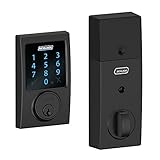 Schlage Connect Century Touchscreen Deadbolt Smart Lock w/ Alarm (Matte Black)