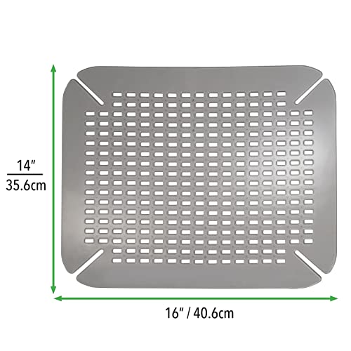 mDesign Adjustable Kitchen Sink Dish Drying Mat/Grid Plastic Sink