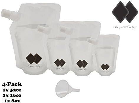 BLACK FRIDAY SPECIAL!! Sneak a Drink Cruise Flask Kit - Booze Liquor Bag Set - 4-Pack (1x32oz, 2x16oz, 1x8oz) Various Package Quantities Available - Plastic Rum Flask, Camping, Concerts,Tailgates - Compare to Rum Runner