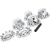Wheel Cover Kit Chrome Front & Rear Complete 33mm Lug Covers Semi Truck