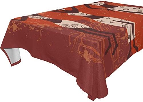 FAJRO Africa Women And Drum Rectangle Tablecloth Table Cloth in Washable Polyester Great for Buffet Table, Parties, Holiday Dinner