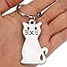 Mayitr 1pc Silver Cat Keychain Key Ring Cute