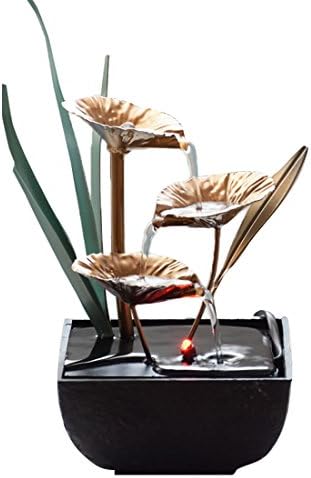 Indoor Tabletop Fountain Water Feature with LED Lights and Magic Crystal Ball Home Decor Garden Feng Shui Ornaments Ideal Gift (C 140x140x190mm)