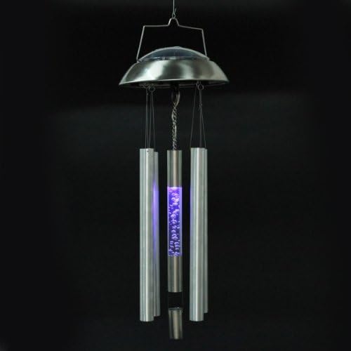 Solar Bubble Tube Wind Chime Rotating LED Light Lamp