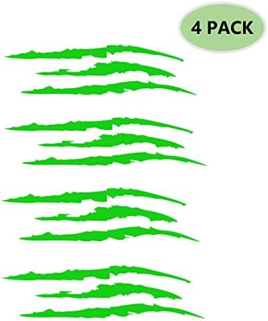 4PCS Claw Marks Decal Reflective Sticker, Waterproof Headlight Decal Fit for All The car Models (Green)