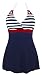 Angerella Womens Navy Stripe One Piece Swimsuit with Falsies Bathing Suit