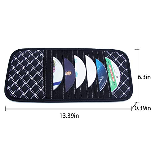CD Case, COOFIT Portable 13 Capacity CD Wallet DVD Case Sun Visor Organizer Auto Accessories