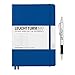 Leuchturm1917 Dotted Journal Medium A5 Bullet Notebook with 9 Pack Black Fineliner Fine Tip and Brush Journaling Pens Set (Dotted, Royal Blue)