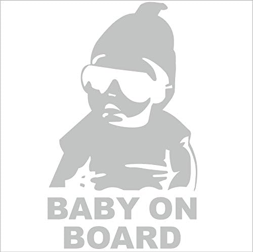 Funny Car Window Laptop Vinyl Decal Baby on Board Hangover Decal Sticker (6", Light Grey)
