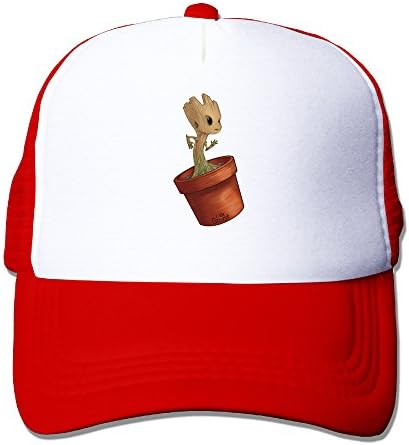 Men Cute Cartoon Hero Baby Groot Tattoo Mesh Snapbacks Hat Golf Cap