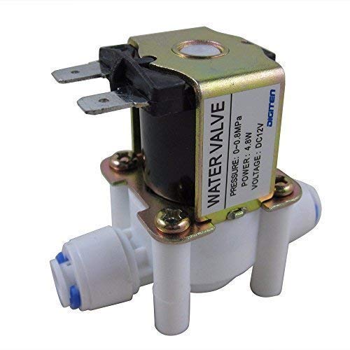 SENSTREE DC 12V Water Solenoid Valve Quick Connect 1/4" Inlet Feed N/C Normally Closed No Water Pressure