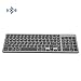 Bluetooth Keyboard, Vive Comb Rechargeable Portable BT Wireless Keyboard with Number Pad Full Size Design for Laptop Desktop PC Tablet, Windows iOS Android-Gray