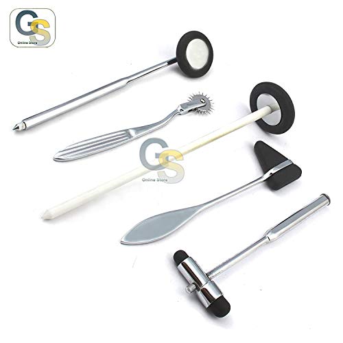 G.S Neurological Reflex Medic Hammer Hammer 5 Piece Set - Black Best Quality - Thumbnail 4