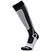 Ski Socks for Men and Women – Striped Warm Merino Wool Skiing, Snowboard Winter Sock – Midweight, Shin Padding (M, Black/Grey/Ivory)