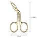 Hicarer 3 Pcs Eyebrow Tweezers Scissor for Women Facial Hair Handle Straight Tip Scissor Shaped Eyebrows Tweezers for Hair Plucker Remover Eyebrows Care Wig Plucking for Women Men(Gold Plated)