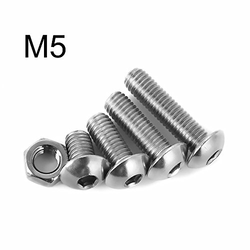 M3 M4 M5 Socket Head Screws, 500PCS Stainless Steel Button Head Hex Socket Head Cap Screws Assortment Kit Bolts and Nuts Kit By Beauty Star