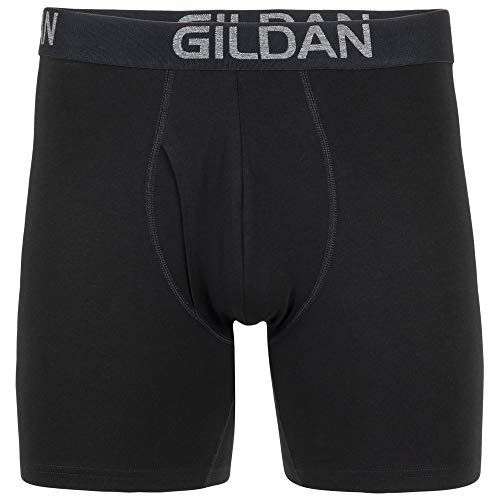 Gildan Men's Cotton Stretch Boxer Briefs, Multipack, Black Soot (5Pack