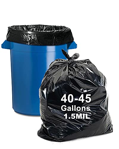 AYOTEE 40-45 Gallon Trash Bags,20 Count Bulk, Black Trash Bags Industrial Quality Black Garbage Bags for Paper, Plastic, Cans, Bottles, Newspaper, Lawn