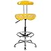 Flash Furniture Bradley Vibrant Yellow and Chrome Drafting Stool with Tractor Seat
