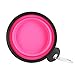 Aigou Set of 2 Portable Travel Dog Bowl, Lightweight Collapsible Pet Cat Bowl Travel Bowl Water Feeder Bowl with Carabiner (Hot Pink)
