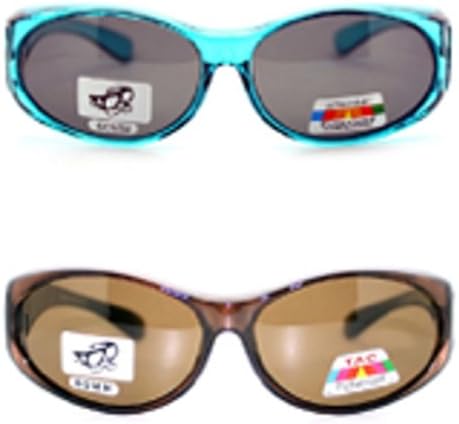2 Women's Polarized Fit Over Oval Sunglasses Wear Over Eyeglasses