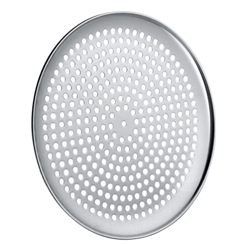Zerodeko Stainless Steel Pizza Pan, Round Perforated Pizza Tray Pizza Baking Pan Pizza Serving Tray Crisper Pan with Holes for Oven Baking Supplies, 10 inch