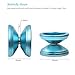 MAGICYOYO Responsive Beginners Yoyo Ball Bearing V6 LOCUS Space Aluminum Metal Yoyos Ball for Learner Kids with Bag Glove 5 Strings Blue