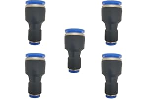 ROZESAZZ zjxed 1/2" OD x 1/4" OD Pneumatic quick Connector Push to Connect fittings Straight reducer Union/Coupler (Pack of 5)