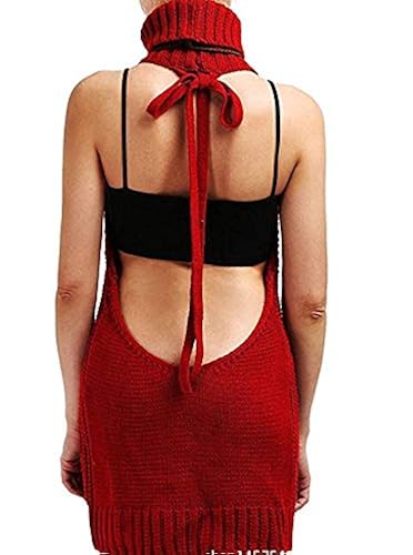 YOMORIO Womens Anime Virgin Killer Sweater Japanese Turtleneck Knitted Underwear Backless Pullover (Red) in Dubai - UAE | Whizz Pullovers YOMORIO Womens Anime Virgin Killer Sweater Japanese Turtleneck Knitted Underwear Backless Pullover (Red) in Dubai - UAE | Whizz Pullovers
