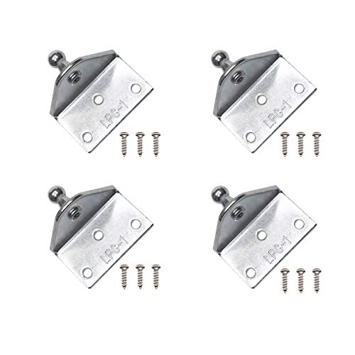 Beneges 4 Pcs 10mm Ball Stud Mounting Brackets With Screws Universal Gas Spring Lift Support Strut Force Per Set 112.4 Lbs / 500 N