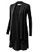 URBANCLEO Womens Basic Hi-Lo Open Front Long Cardigan BLACK, L