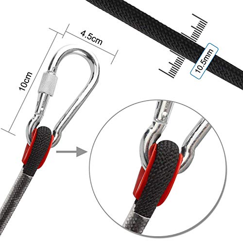 HHOOMY Outdoor-Kletterseil, Hochfestes Seil mit 10.5mm Durchmesser Sicherheitsseil Geflecht Nylon Seil, Länge 20m… – Bild 4