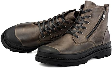 Men's Military Tactical Work Boot with Zipper (7 D(M) US, Brown)