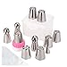 Russian Piping Tips Ball, Samhe Icing Tips Nozzles 22-piece Cake Decorating Tips Set Cookies Cupcake Decorating Kits with 7 Russian Tips and 3 Ball 10 Disposable Pastry Bags 1 Tri-Color Coupler