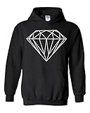 Artix Diamond White Lines Unisex Hoodie Sweatshirts Medium Black