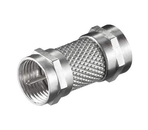 PremiumCord Adapter Coupling F, Antenna Coupling F Male to F Male, Colour: Silver