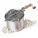 Wabash Popcorn Popper with Kernels - Silver, Metal Gear Popcorn Maker, Fast, & Easy-to-Use Popcorn Machine for Popcorn Lovers, 6-Quarts