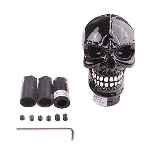 ABy Skull Head Gear Stick Shift Shifter Knob Lever Cover Universal Fit For Most Manual transmission vehicles(Black)