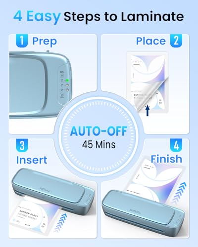 Qfun Laminator Machine 13 Inch Never Jam, 60S Fast Warm Up Thermal Cold Laminator for Teachers Schools, 9 in 1 Lamination Kit with 30 Laminating Sheets Portable 11x17 Laminate Machine for Home Office